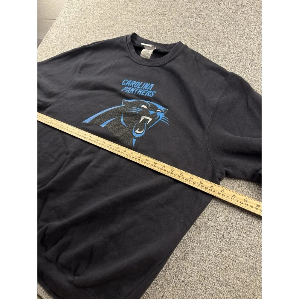 Vintage Carolina Panthers Sweater‎ Mens 2XL Black Crewneck Faded Pullover Y2K